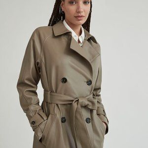 Faux leather trench coat brand new